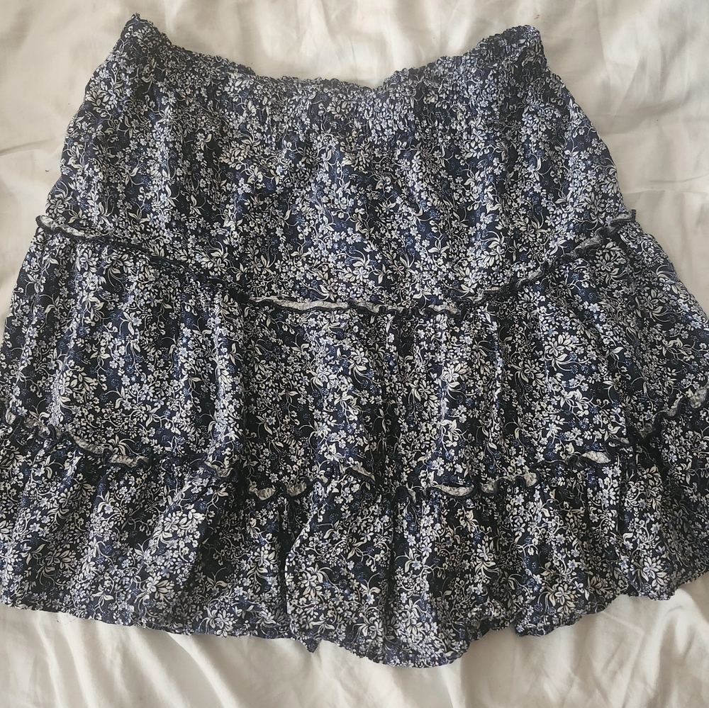 Floral Blue and White Women's Skirt